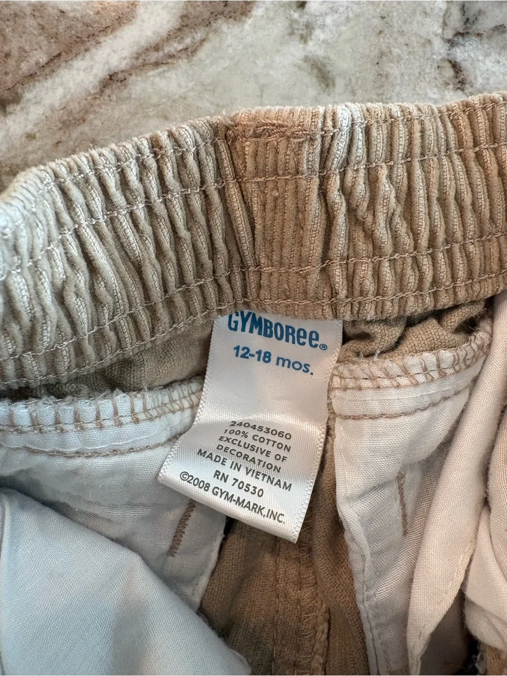 Gymboree Boys Beagle Dog Embroidered Tan Corduroy Pants 12-18 Months Bottoms
